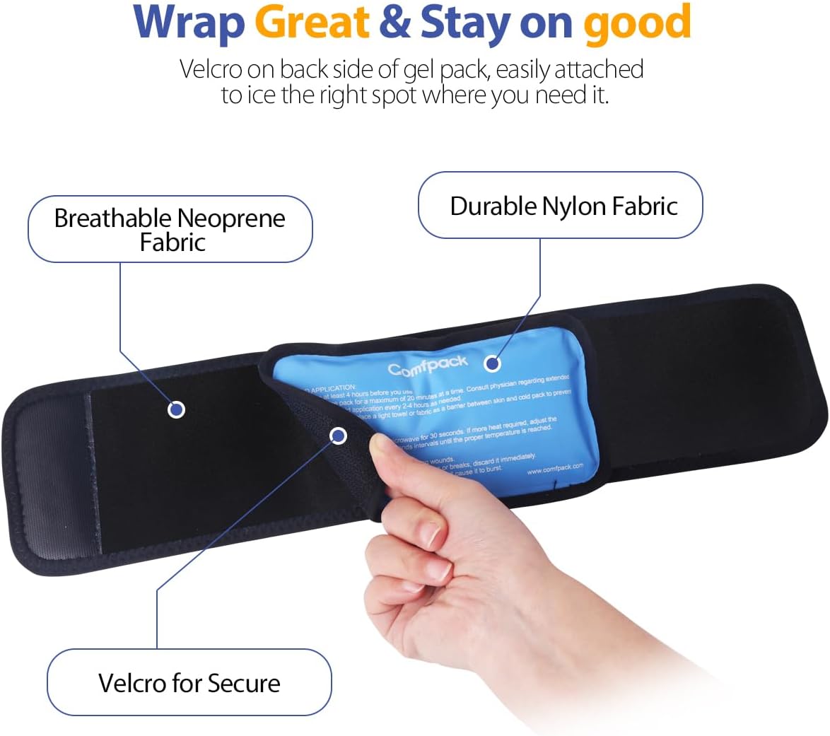 Cold Therapy Wrap with 2 Gel Packs for Pain Relief, Reusable Gel Ice Pack for Arch, Foot, Wrist, Ankle, Relief for Arch Pain, Plantar Fasciitis, Instep Pain, Swelling, Extensor Tendonitis