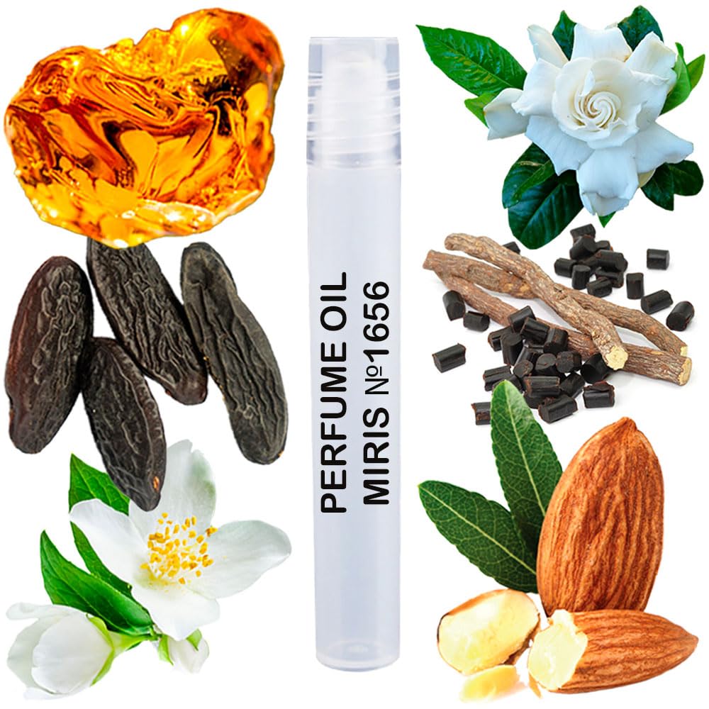 MIRIS Perfume Oil No. 1656, Inspired by Jasmin Noir 2008, Long-Lasting Women Roll-On, Rollerball 0.34 Fl Oz / 10 ml