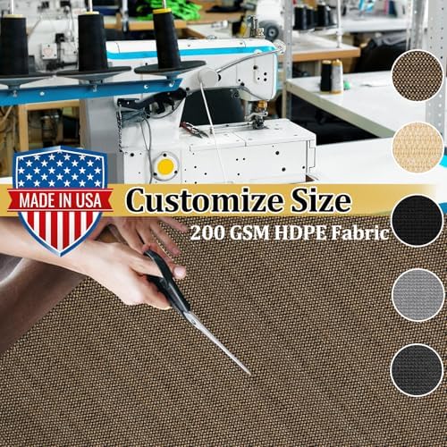 Shade&Beyond Customized Size 6' X 10' Shade Cloth with Grommets, 90% UV Protection UV Protection Mesh Tarp Sun Screens for Patio GN01, Mocha - Image 3