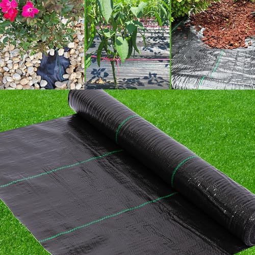 (3ft x 100ft 100% Virgin Material. Premium Heavy Duty Weed Barrier Fabric for Landscaping, Farming, Gardening and Agriculture. Durable Woven Landscape Fabric by AGGAFA