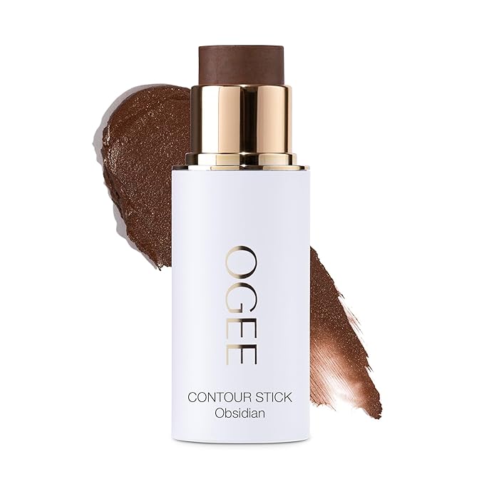 Ogee Sculpted Face Stick (OBSIDIAN - MATTE DEEP BRONZE) Certified Organic Bronzer Stick & Contour Makeup - Multi-Use Bronzer Stick for Face