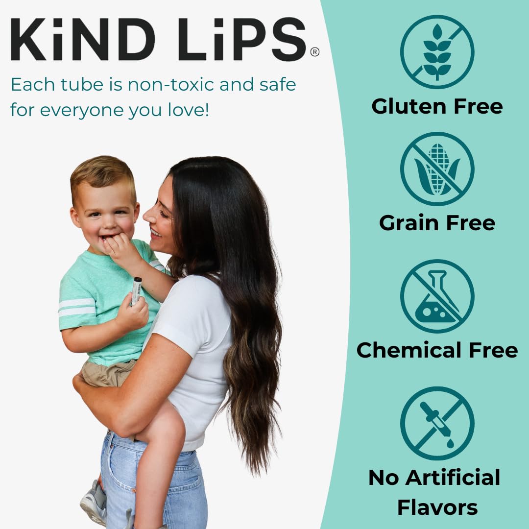Kind Lips Vanilla Lemon Lip Balm 2-Pack - USDA Organic, Natural Chapstick Alternative for Dry Lips | Gluten-Free, Cruelty-Free