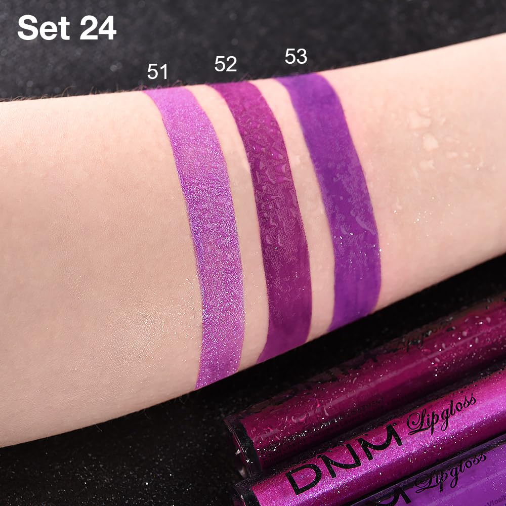 evpct 3Pcs Violet Purple Crystal Metallic Shimmer Glitter Matte Liquid Lipstick Lip Stain Sets for Women Matte+Lipstick Long Lasting Waterproof Permanent 24 Hours Magic Lipstick 24 Hours original