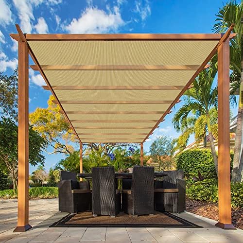 Ifenceview 24' x 47' Beige Shade Cloth Fabric Mesh Net for Window Balcony Deck Patio Yard Pergola Gazebo Garden Bed - Image 7