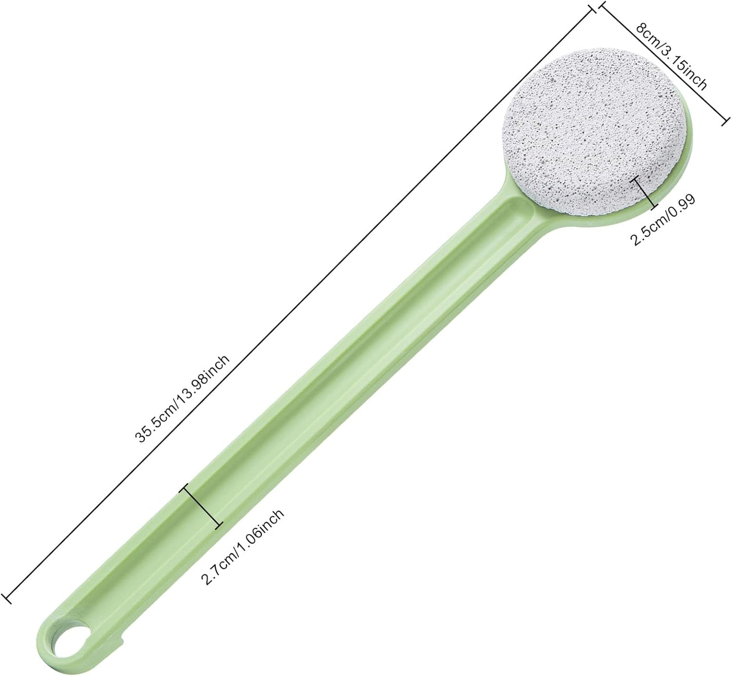 Pumice Stone for Feet with Long Handle (Straight Handle,Green, Count, 1.0)