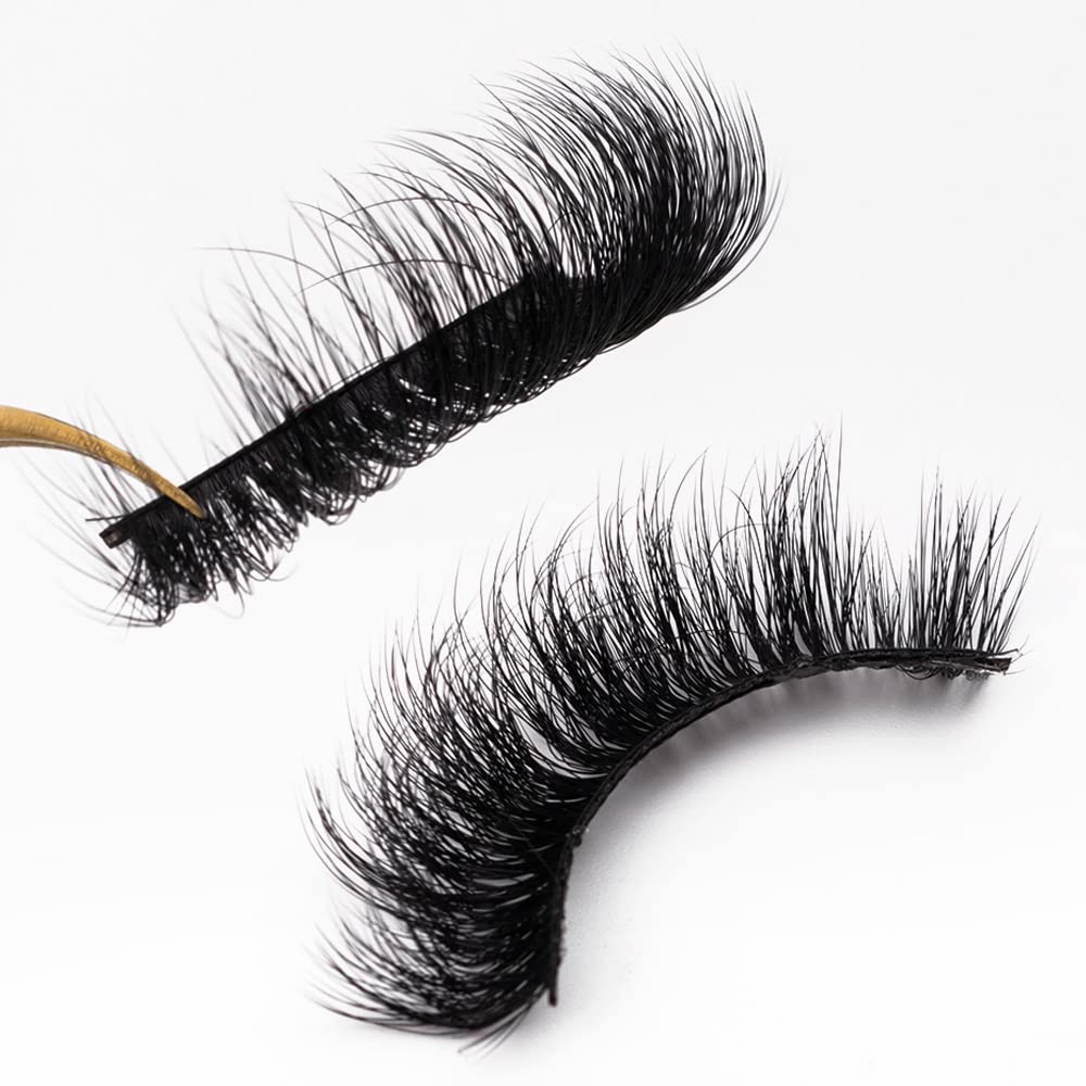 HBZGTLAD 6 Pairs Fluffy False Eyelashes Natural Faux Mink Strip 3D Lashes Pack(3DQG-114)