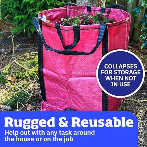 DURASACK Heavy Duty Home and Yard Bags, Red, 3 Pack - Image 4
