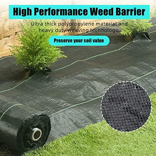 6ft X 300ft Weed Barrier Landscape Fabric Heavy Duty, Premium 3.2oz Ground Cover Weed Block Gardening Mat, Easy Setup & Superior Weed Control, for Erosion Control, Weed Barrier - Image 6