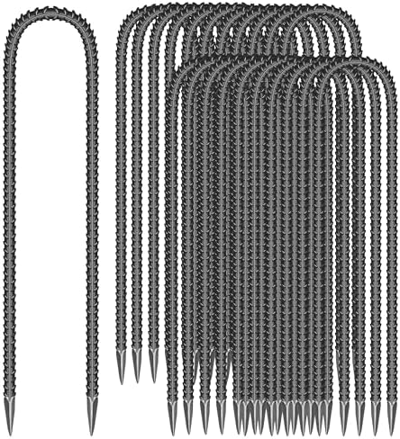 22 Pcs 12-Inch Garden Ground Stakes Galvanized Steel U Shape Hook Staple by ESSFF