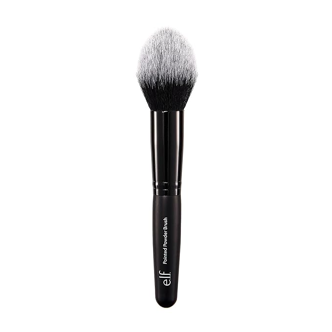 e.l.f. Pointed Powder Brush, Makeup Tool With Tapered End For Flawless Contouring & Highlighting, Vegan & Cruelty-Free