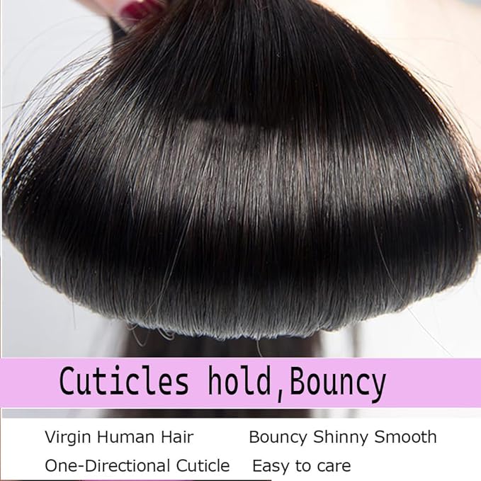 12A Straight Human Hair Bundles,Brazilian Virgin Straight Bundles 22 Inch 100% Unprocessed Human Hair 1 Bundle Deals Real Natural Black Color Hair Extensions for Black Women