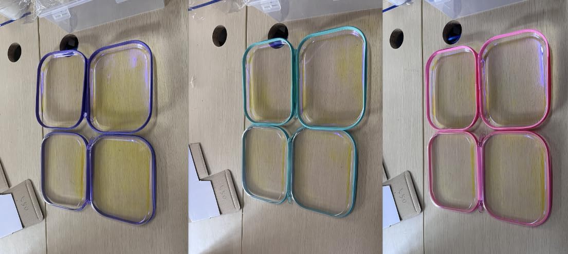 Sanwuta 6 Pcs Clear Hard Zipper Case Pencil Pouches Hard Plastic Zipper Pouches Makeup Bag Transparent Cases for Snacks Plastic Storage Organizer Box for Travel(Holographic,7.87 x 5.9 x 2 Inch)