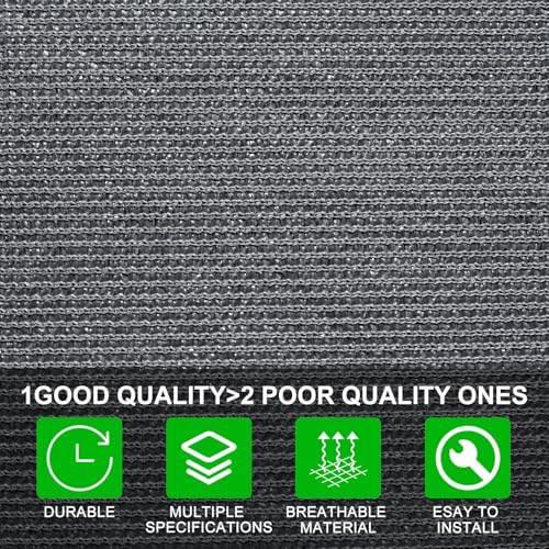 Shatex 90% Sun Shades for Patios 6X 10 ft Shade Fabric Sun Shade Cloth Taped Edge with Grommets Sun-Block Mesh Shade for Pergola Cover Canopy Grey, 12 Bungee Balls - Image 4