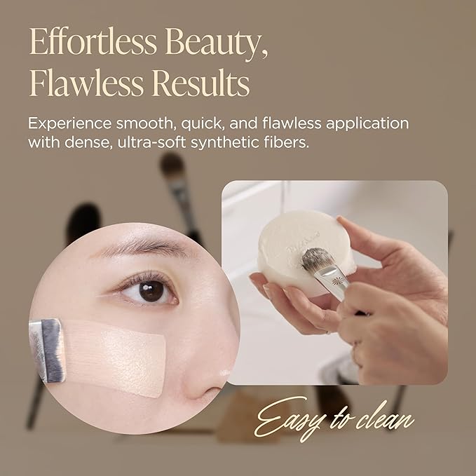 Piccasso Brush FB11 Spatula Brush – Professional Foundation Brush for Liquid Makeup, Flat and Soft Bristles for Seamless Application, Ideal for Liquid Foundation and Cream Face Makeup, Korean Product