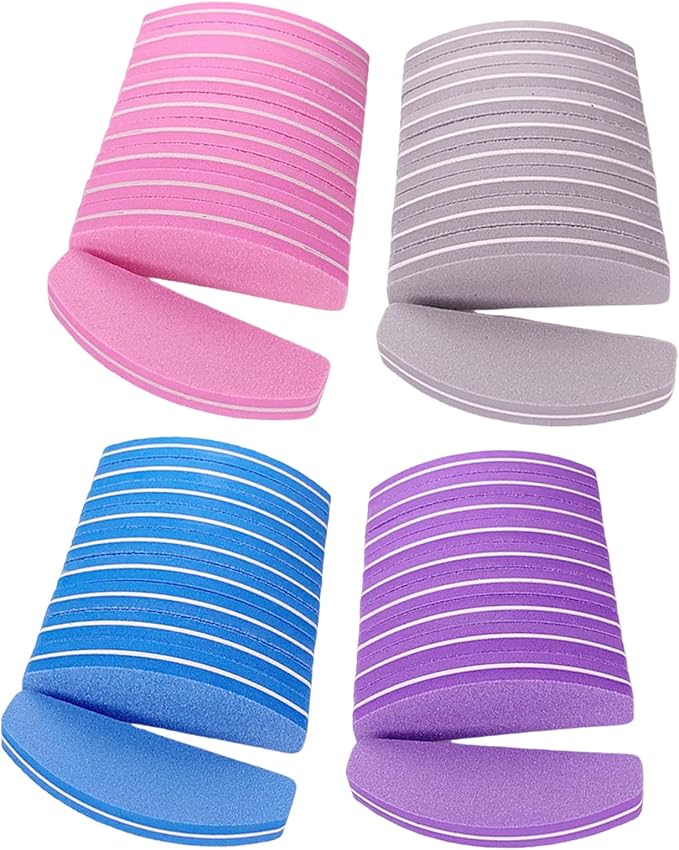 Nail Buffers (40 pcs), Buffer Block Nail Files Bulk for Acrylic Nails and Natural Nails Double Sided 100/180 Grit Portable Washable Sanding Buffing Buffers Arc Shape (40Pcs Multicolor)