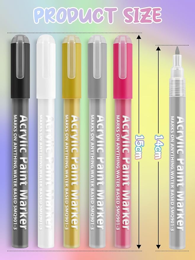 EBANKU 1Pc Nail Art Pens Quick-Drying, 3D 0.7MM Acrylic Paint Pens Nail Polish Pen Nail Art Markers Nail Point Dotting Liner Pen Tools for Home & Salon Nail DIY(Silver)