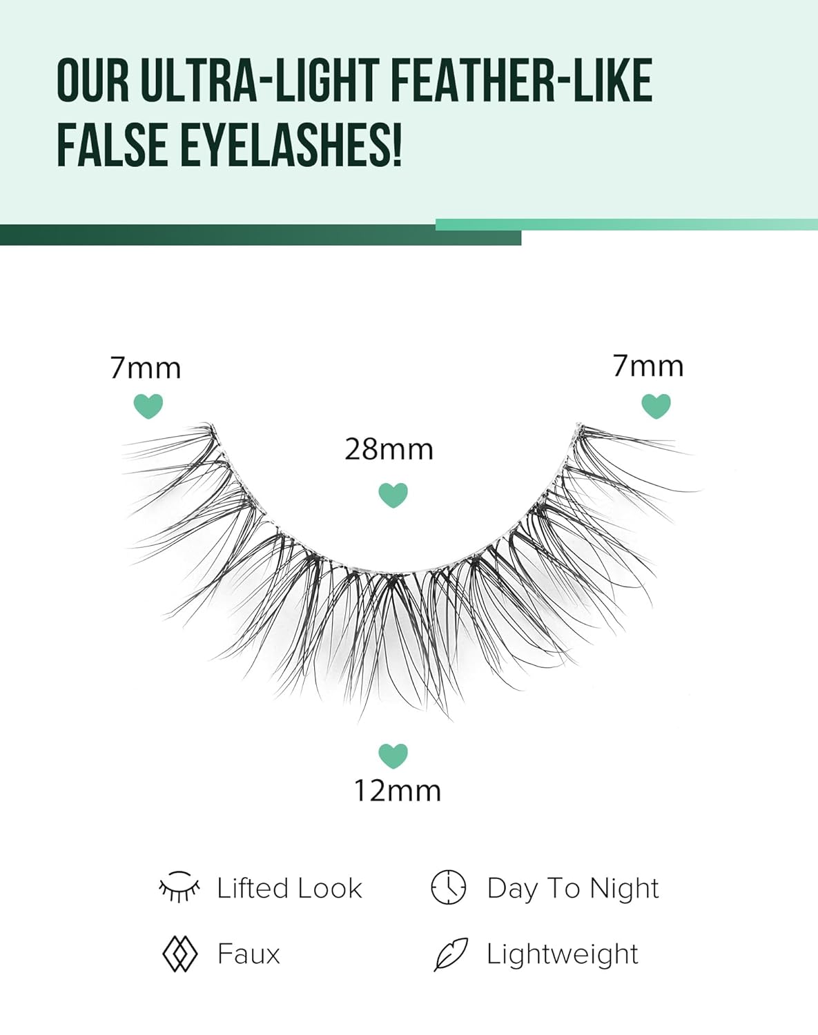 Eyelashes Natural Look Wipsy Lashes Natural Fake Lashes Clear Band Lashes Fluffy Mink Lashes Strip Lashes 12MM Demi Wispies Eyelashes