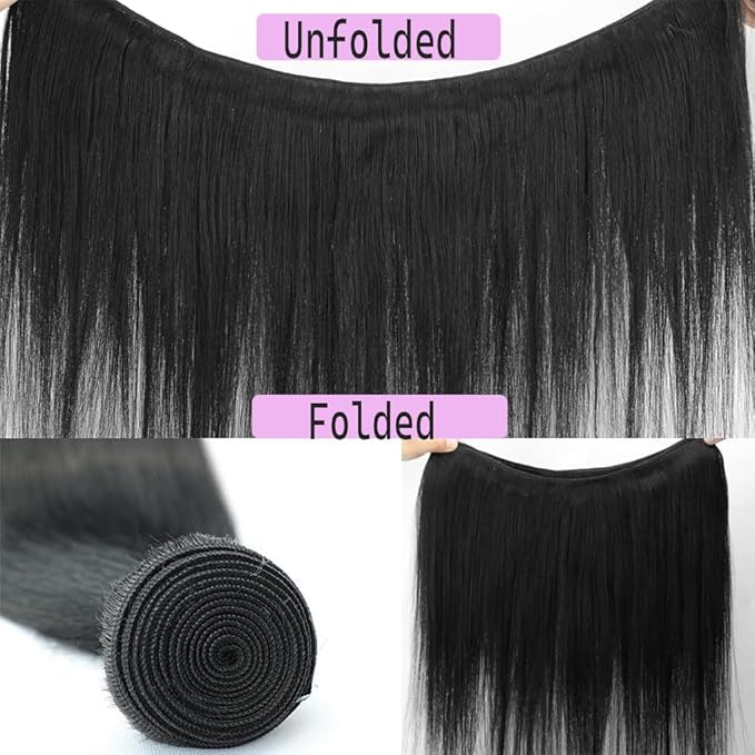 12A Straight Human Hair Bundles,Brazilian Virgin Straight Bundles 22 Inch 100% Unprocessed Human Hair 1 Bundle Deals Real Natural Black Color Hair Extensions for Black Women