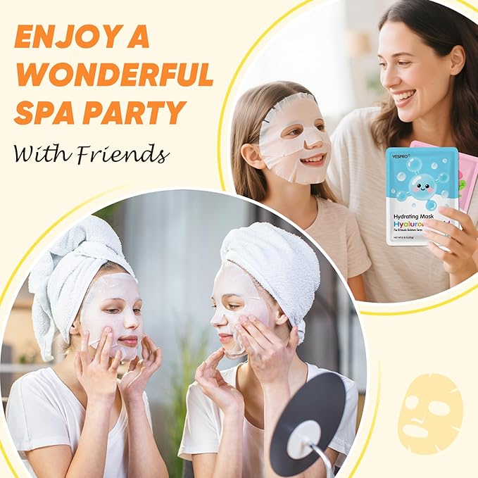 60 Pack Bulk Collagen Facial Masks, moisturizing & Hydrating Face Masks for Women, Skin Care for All Skin Types, Stocking Stuffers, Christmas Gifts, Sleepover Party for Teen Girls(12 Types x 5 Pcs)