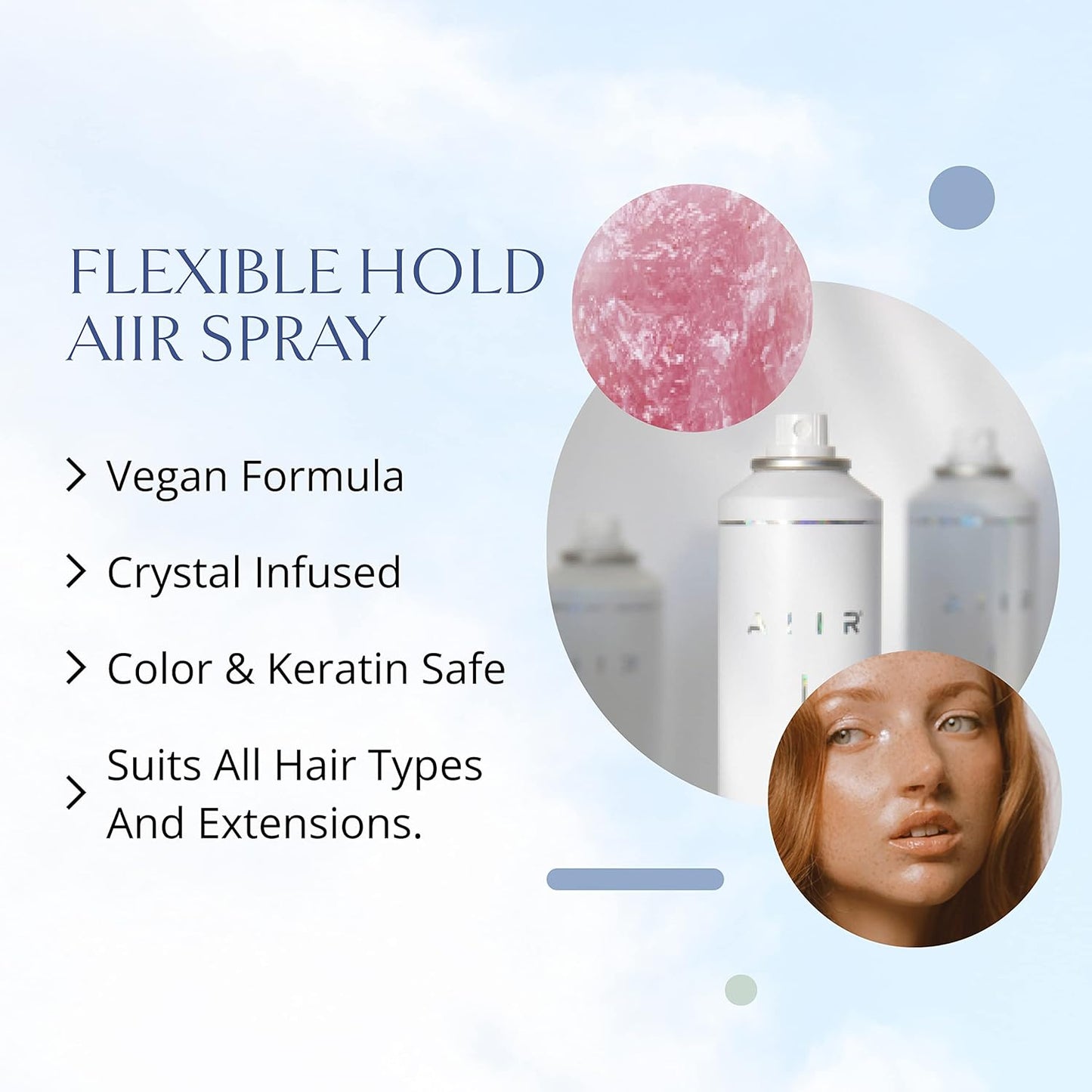 AIIR Flexible Hold Finishing Spray - Light Hold Hairspray with Soft & Touchable Finish, Enhances Style & Shine, Humidity Resistant for Fighting Frizz, 2.5 oz