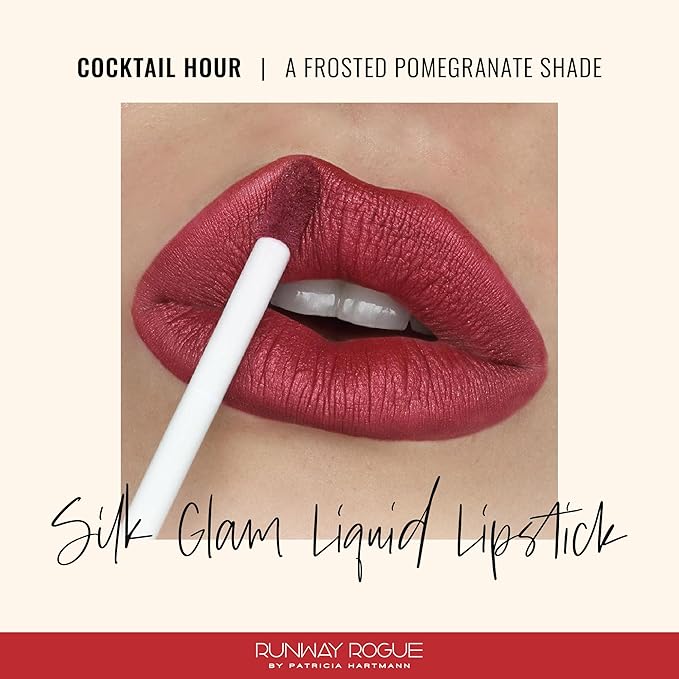 Runway Rogue Silk Glam Liquid Lipstick, Long Wear Frosted Pomegranate Lipstick, ‘Cocktail Hour’