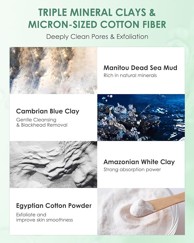 Rare Ginsenoside Oil Control And Purifying Clay Mask,Deeply Clean Pores,Soothe & Repair,Blackhead Removal,Exfoliation,For Oily,Combination & Acne-Prone Skin,10 Single-Use Boxes