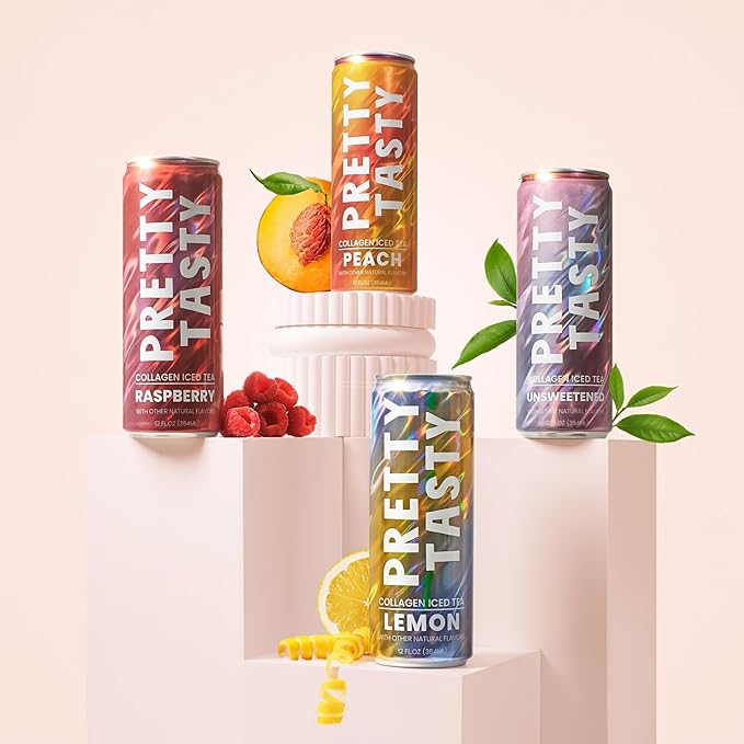 Pretty Tasty Radiance Collagen Tea - Beauty and Wellness - 10g Collagen Peptides Mix - (12 Pack) Lemon