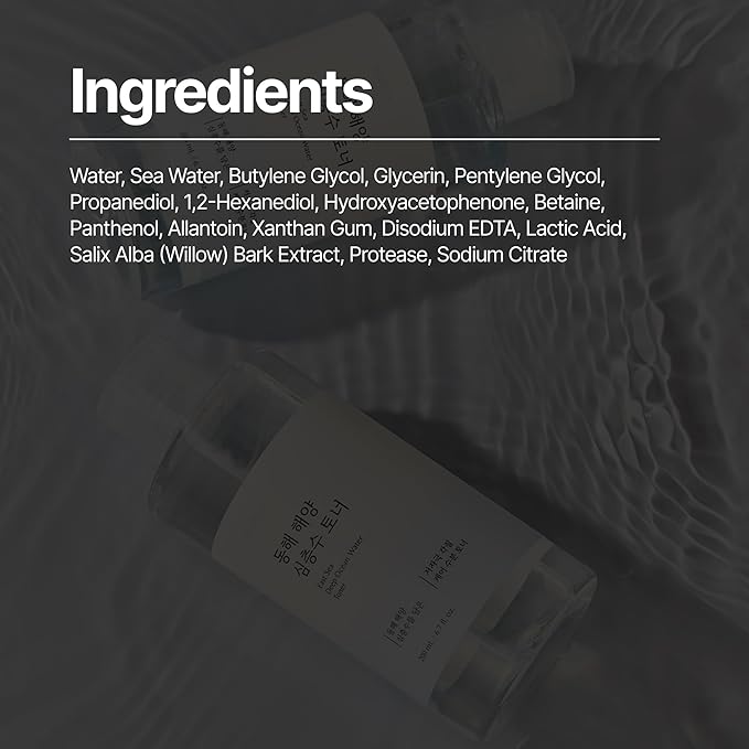 East Sea Deep Ocean Water Toner | Calming, Gentle Exfoliator, Deep Sea Water for Hydrating, Soft Finish, Korean Facial Toner & Astringent for Men and Women (200ml / 6.7 fl. oz.)