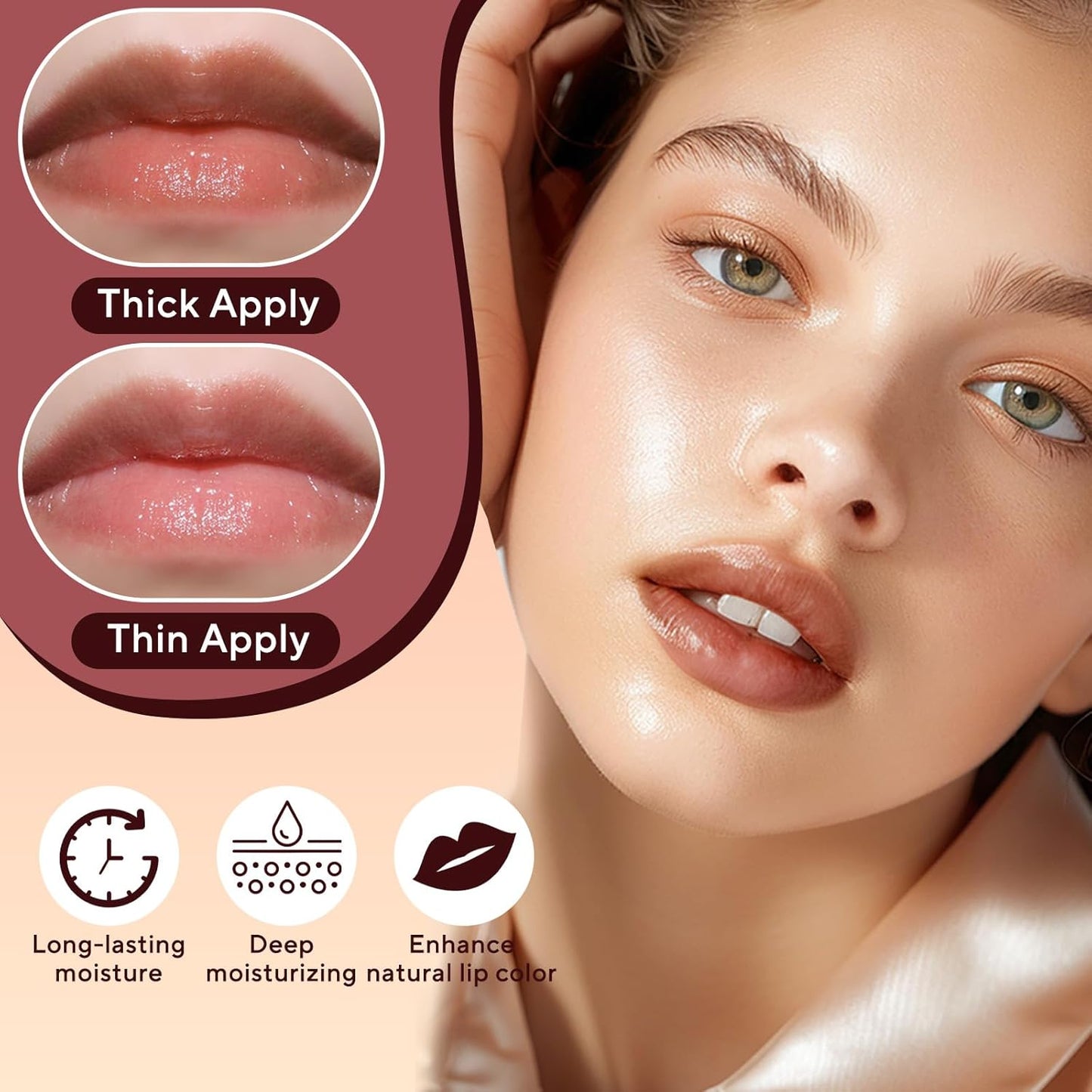 Honey Lipstick Tinted Lip Balm, Sheer Lightweight Lip Stain for All Skin Tones, Moisturizing Nourishing Lipstick for Women All Skin Tones, a Hint of Natural Cherry Tint, Black
