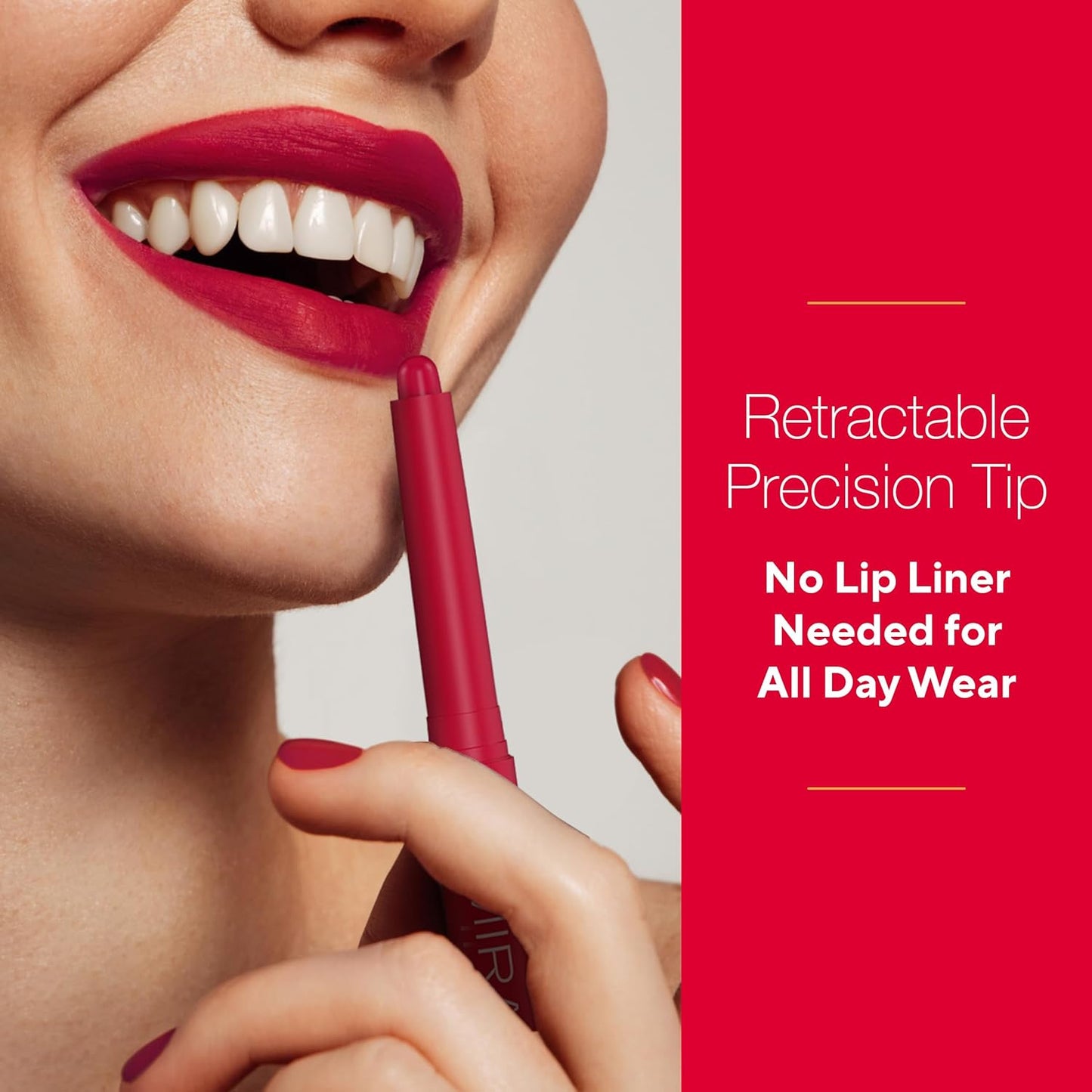 Mirabella - Velvet Matte Lip Crayon, Retractable Highly-Pigmented 2-in-1 Makeup, Long-Lasting Hydrating Lipstick Crayon + Lip Liner, Moisturizing Cream-to-Matte Lipcare Formula, Sunset Coral