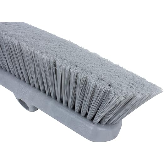 SPARTA 41278EC23 Flo-Thru Plastic Wall Scrub Brush, Equipment Brush With Soft Nylex Bristles For Industrial Kitchens, Hospitals, Commercial Cleaning, 4 Inches, Gray, (Pack of 12)