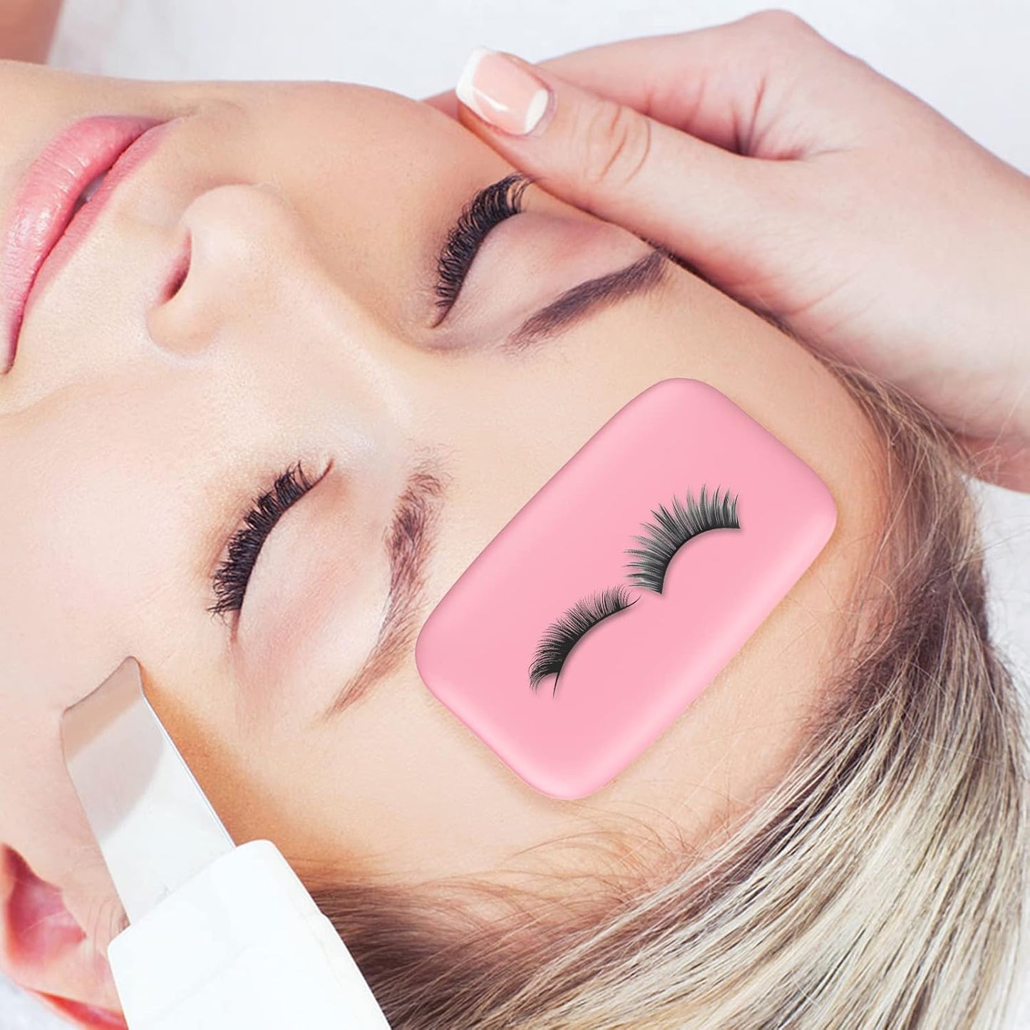 6PCS Silicone False Eyelash Holder Pads for Eyelash Extensions Loose Lash, Reusable Eyelash Extensions Tools, Transparent and Pink