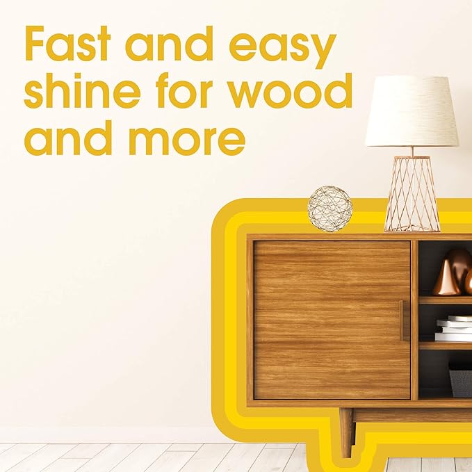 Pledge Expert Care Enhancing Wood Wipes, Lemon Scent (Pack of 6, 144 Total Count), Yellow