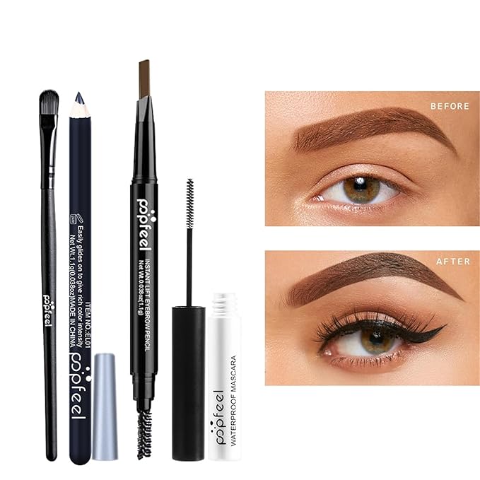 Eye Makeup Kits for Women, Eye Makeup Set for Beginners, Valentine's Day Gifts for Women Girls, Makeup Essential Bundle Includes Eyebrow Pencil, Eyeliner Pen, Mascara, Eyeshadow Palette with Eye Brush