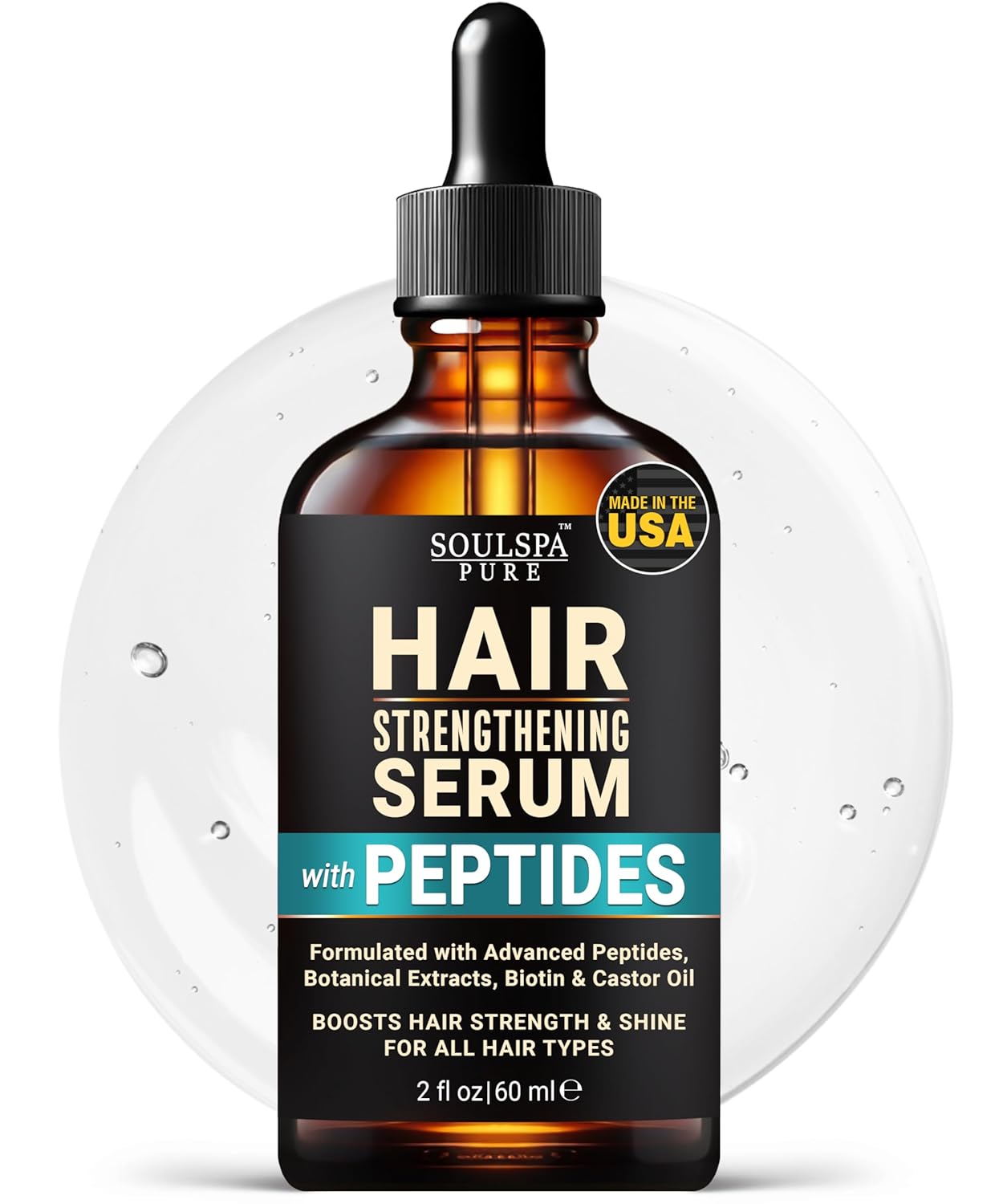 Hair Growth Serum for Women and Men - Advanced Peptide Hair Growth Oil - Revitalizing Treatment for Thinning Hair & Scalp Nourishment, Thickening Serum for All Hair Types - 2 fl oz