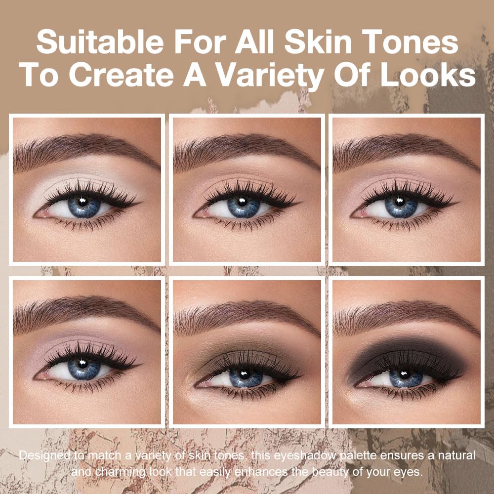 Kaely 6 Color Mini Nude Eyeshadow Palette Makeup, Highly Pigmented Eye Shadow Palette Waterproof, Natural Matte Eye Shadow Palette, paleta de sombras de ojos, Vegan & Cruelty-free, 01