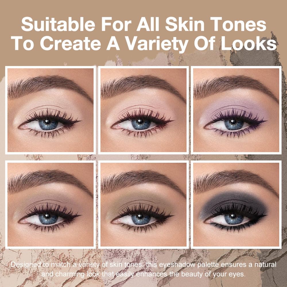 Kaely 6 Color Mini Nude Smoky Eyeshadow Palette Makeup, Highly Pigmented Eye Shadow Palette Waterproof, Natural Matte Eye Shadow Palette, paleta de sombras de ojos, Vegan & Cruelty-free, 05