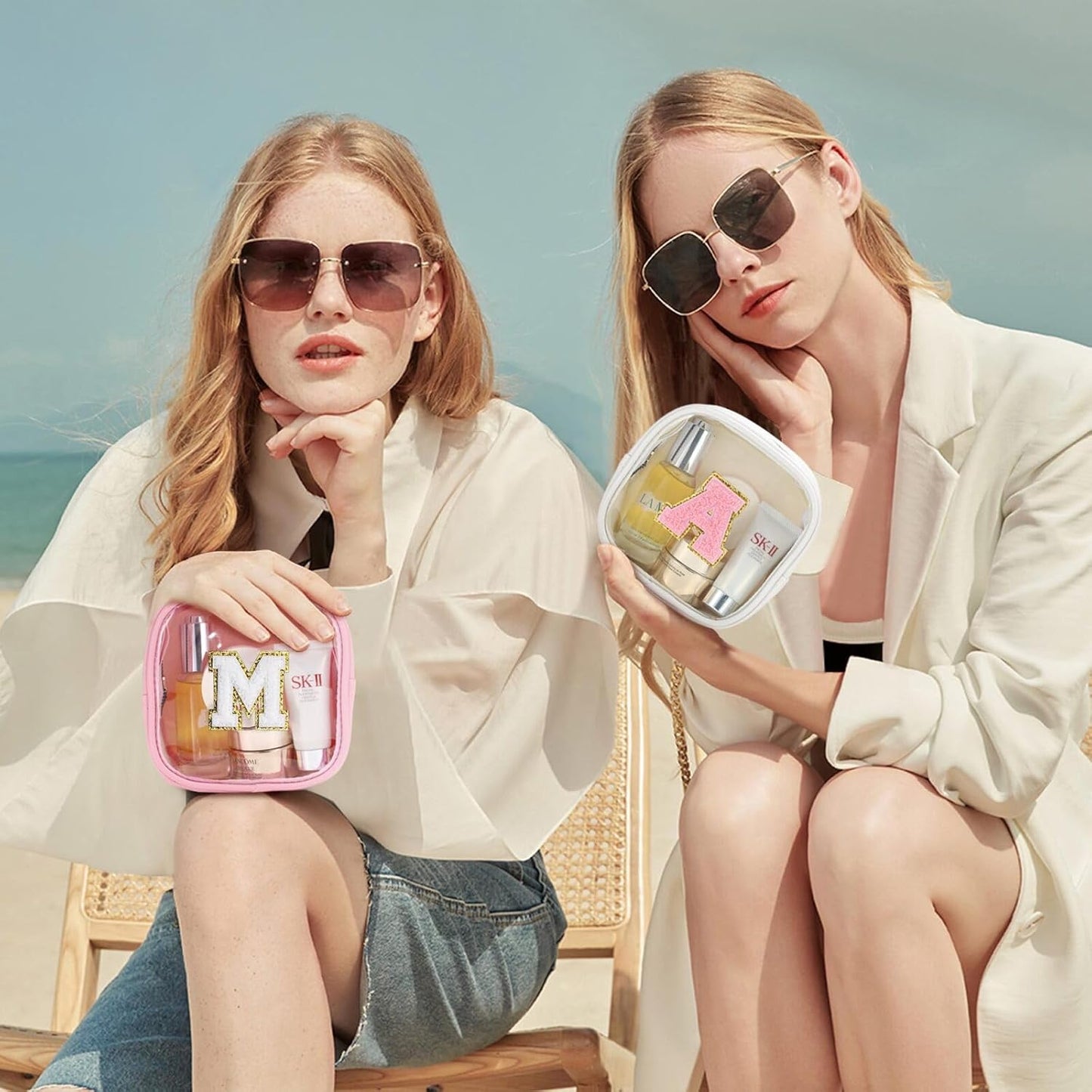 YOOLIFE Mini Makeup Bag | Clear Makeup Bag Toiletry Case | Travel Transparent Cosmetic Bag | Portable Make Up Organizer | Traveling Compact Car Bag for Essentials | Teacher Daughter Gifts | Pink C