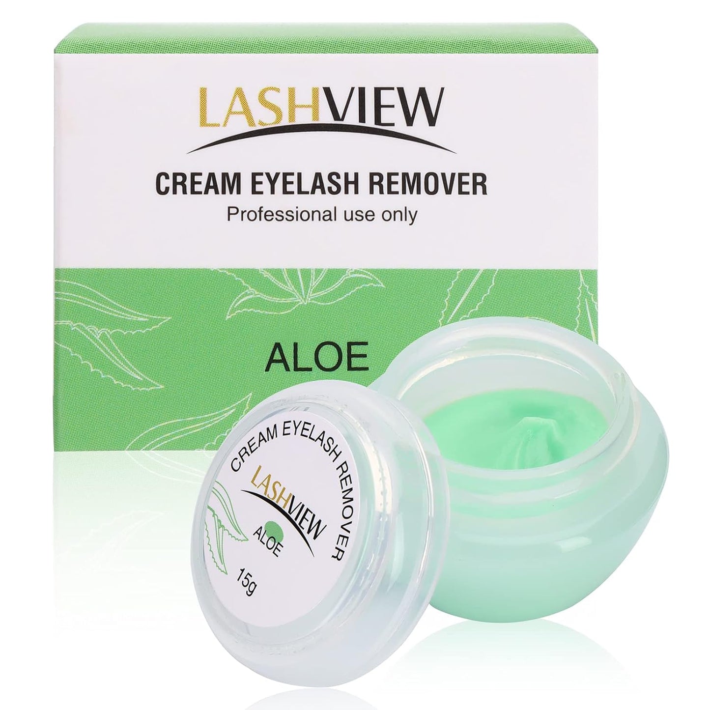LASHVIEW Eyelash Extension Remover Cream, Eyelash Adhesive Remover, Professional Eyelash Extensions Remover for Salon(ALOE 0.51fl.oz/15ml)
