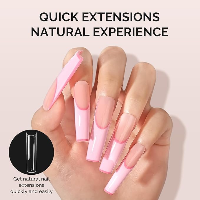 MelodySusie Extra Long Square X Nail Tips - 600Pcs 12 Sizes Clear Acrylic, Half Stick Press on Nails for DIY Extension & Salon Use, Pre-Shaped for Long-Lasting Manicure,Fall Winter Nails