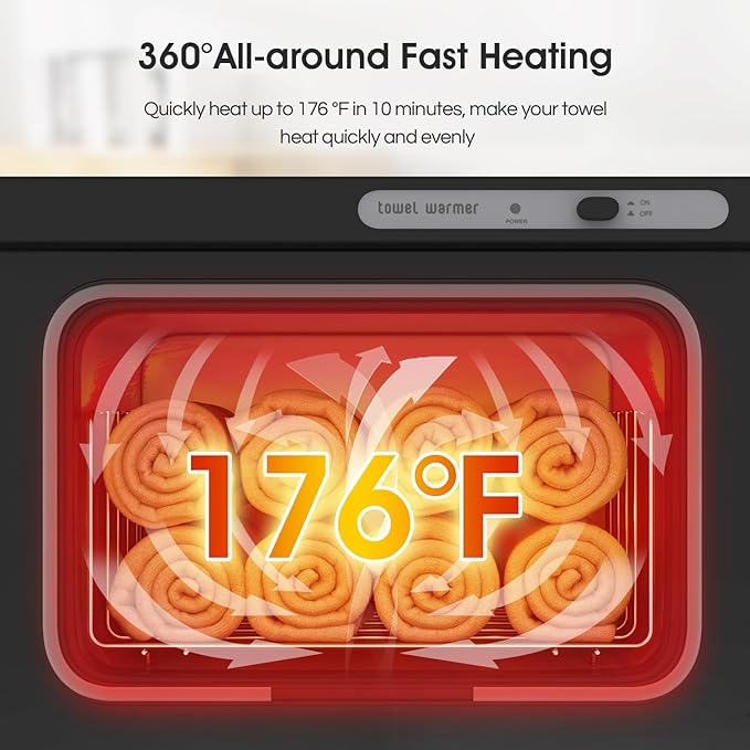 Towel Warmer Cabinet, 8L Hot Spa Small Towel Warmer Heating Use for Facial Spa, Hair Beauty, Salon Equipment and Home - Black