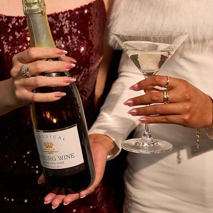 BTArtbox Press On Nails Almond - Pink Hypnotic, Lamp-Curable Cat Eye Ombre Medium Press On Nails with Glue and Adhesive Tabs for Women in 15 Sizes - 30 Soft Gel Glue On Nails Kit