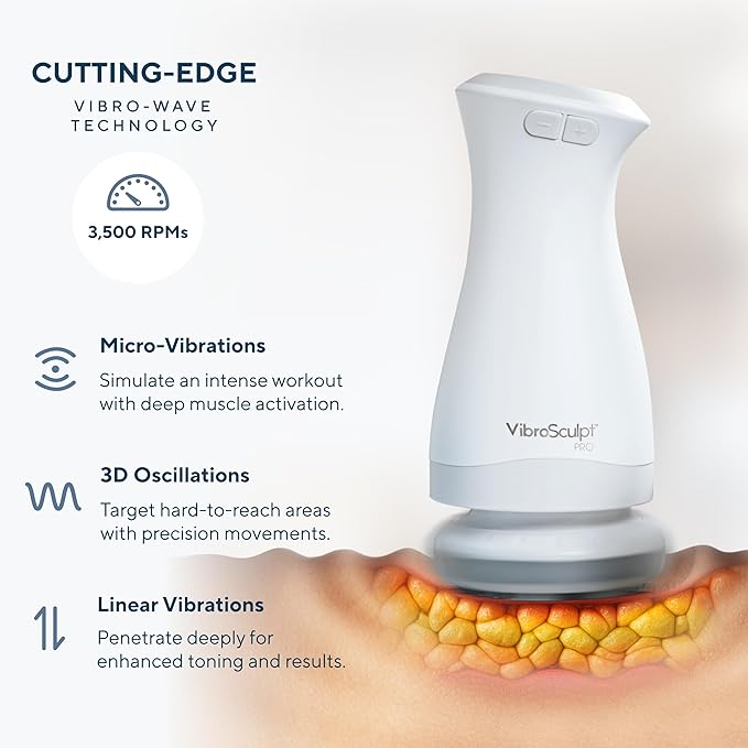 Vibro Sculpt Pro Body Sculpting Massager – Handheld Cellulite Massage Tool for Stomach, Legs & Arms – at-Home Body Toning & Smoothing Device