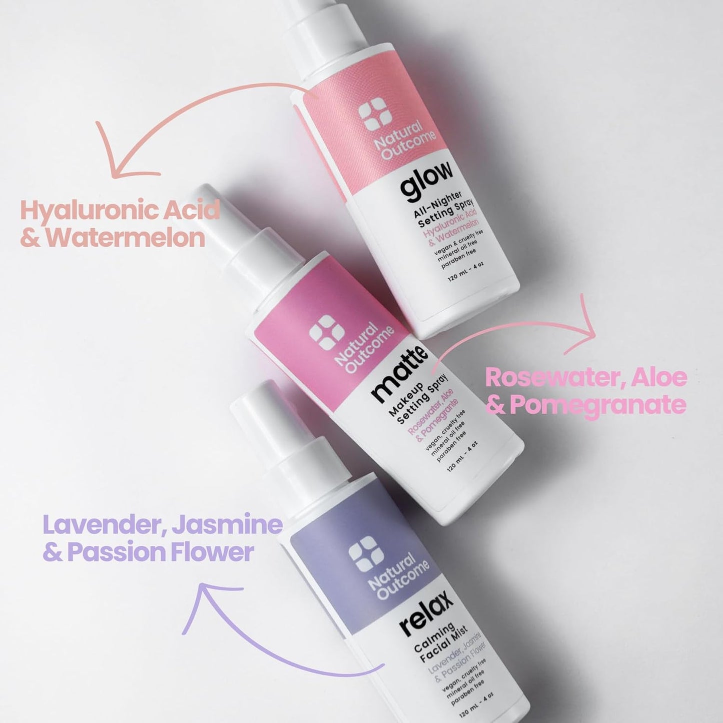 Face Mist Trio Collection – Hydrating Facial Mist Spray for Glowing Skin – Rosewater, Lavender & Hyaluronic Acid – Makeup Setting & Refreshing Face Spray Mist