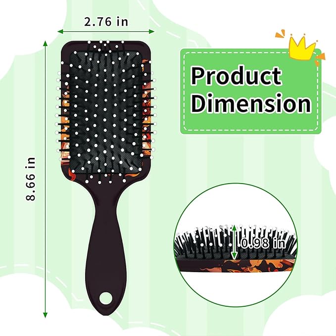 Hair Brush for Boys Girls - Detangler Brush for Wet Dry Thin Straight Curly Detangling Comb - Anti Static Magic Fiery Dragon Detangling Comb for Shiny Hair