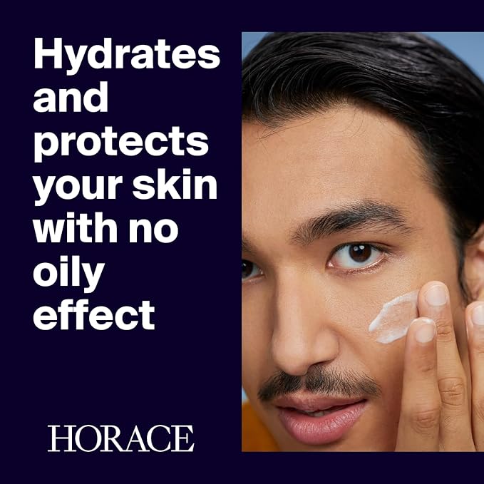 HORACE Mattifying Face Moisturizer for Men – 96.6% Organic & Natural Ingredients – No Silicones or Mineral Oils – Moisturising Cream for All Skin Types – Unscented, 75 ml