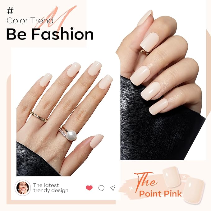 Modelones White Press on Nails, Short Square Fake Nails, Reusable Nail Kit with Nail Glue Adhesive Tabs Mini Nail File, Valentines Nails Press Ons 32Pcs16 Sizes, Women Girl Gift