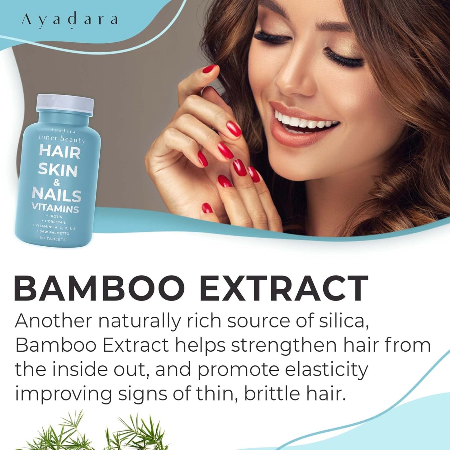 Hair Skin and Nails Vitamins 60 Capsules, Premium Biotin Hair Growth Vitamins, Skin, Nail - Hair Growth Supplement, Natural Hair, Skin, Nails Vitamins for Women & Men - Non-GMO, Gluten Free