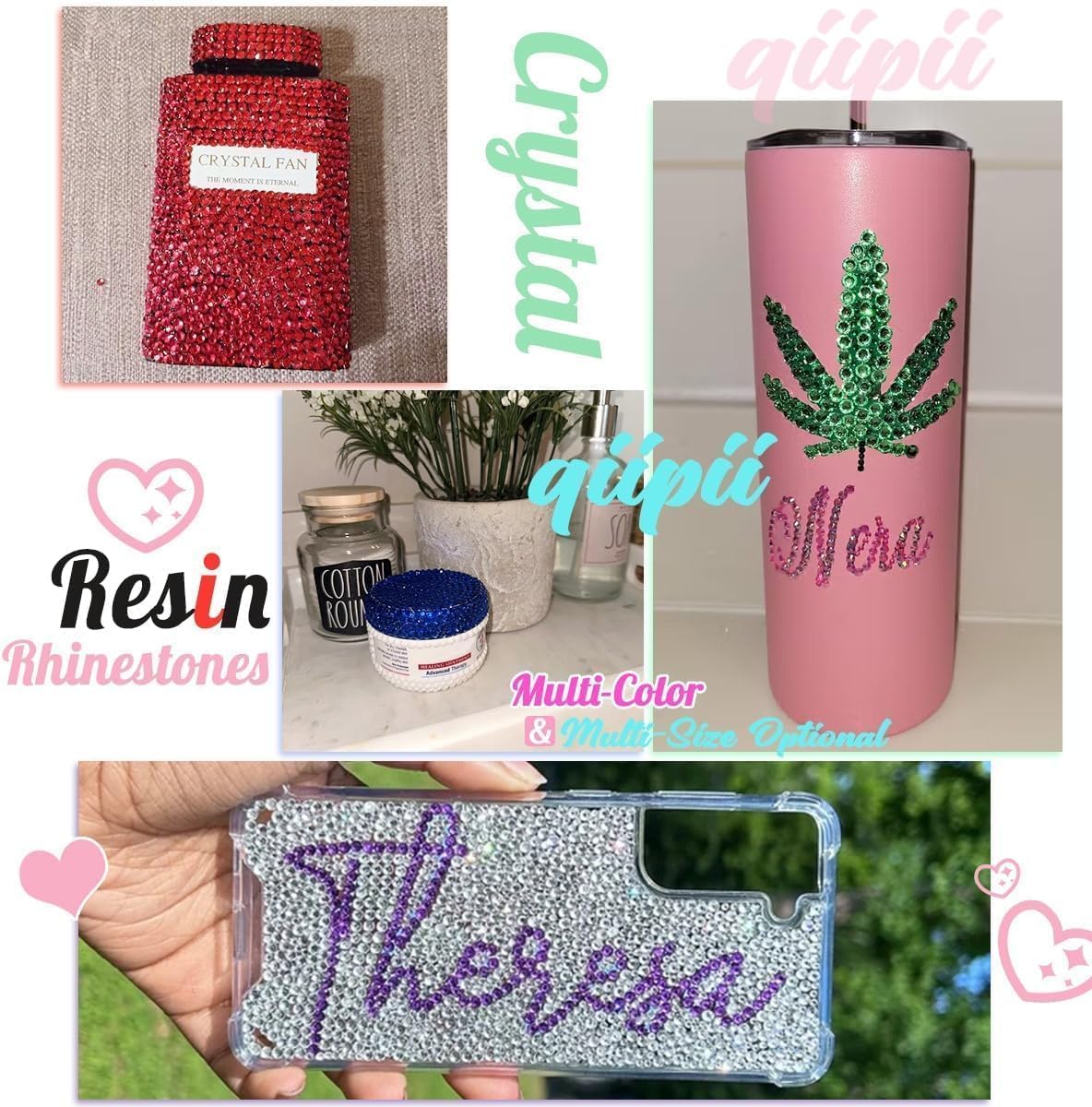 3mm 4mm 5mm 3 Boxes Pure Light Green Resin Rhinestones for Bedazzling Crafting Flatback Jelly Stones Bulk Diamonds Gems for Nails Face Eyes Makeup Tumblers Bottles Crafts Clothes Shoes Phones