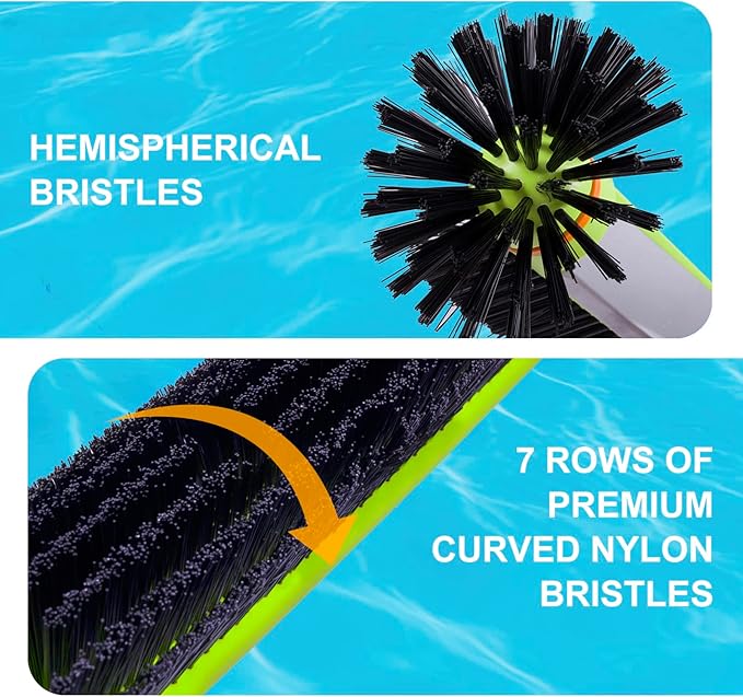 Sepetrel Pool Brush Head for Cleaning Walls,Heavy Duty Inground/Above Ground Swimming Pool Round Scrub Brushes with Premium Strong Bristle & Reinforced Aluminium Back